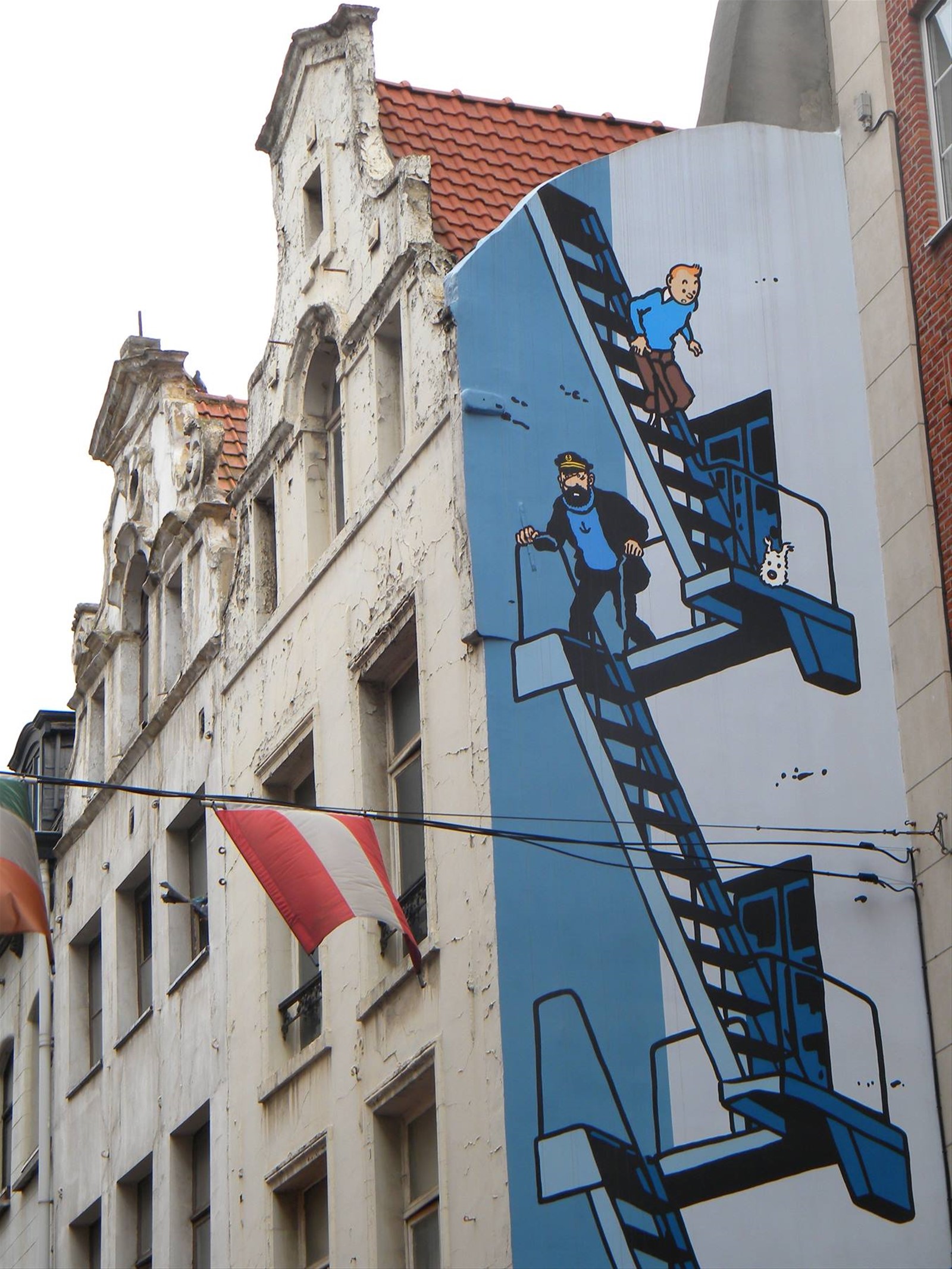 Uno dei murales più famosi: Tintin!