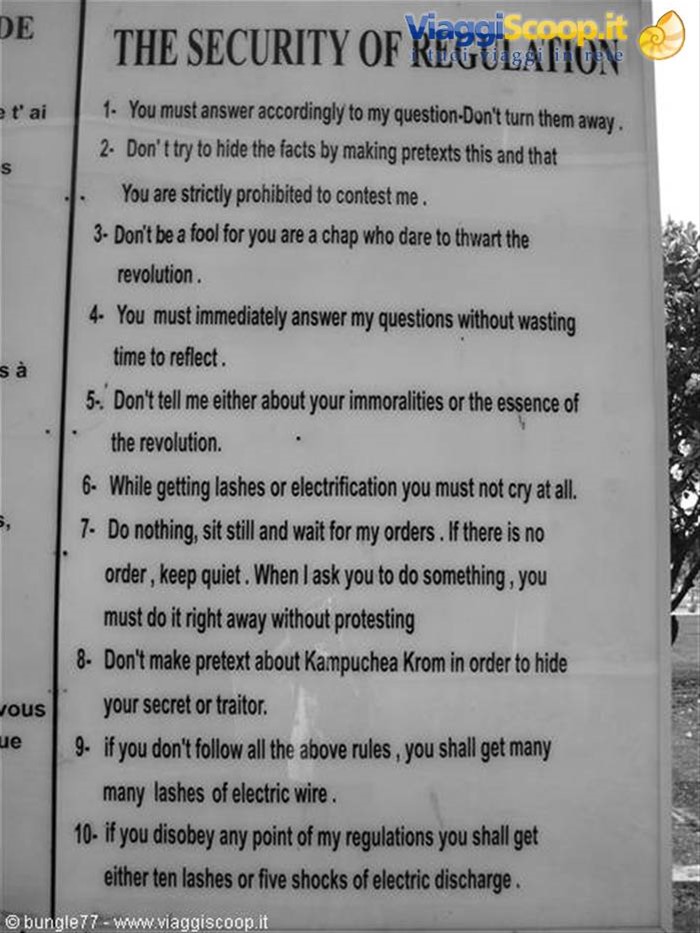 15 - PP - Tuol Sleng - Regole Khmer rossi