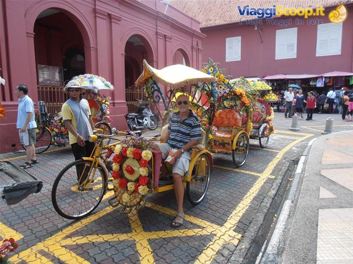 io sul triciclo taxi a Malacca,Malesia