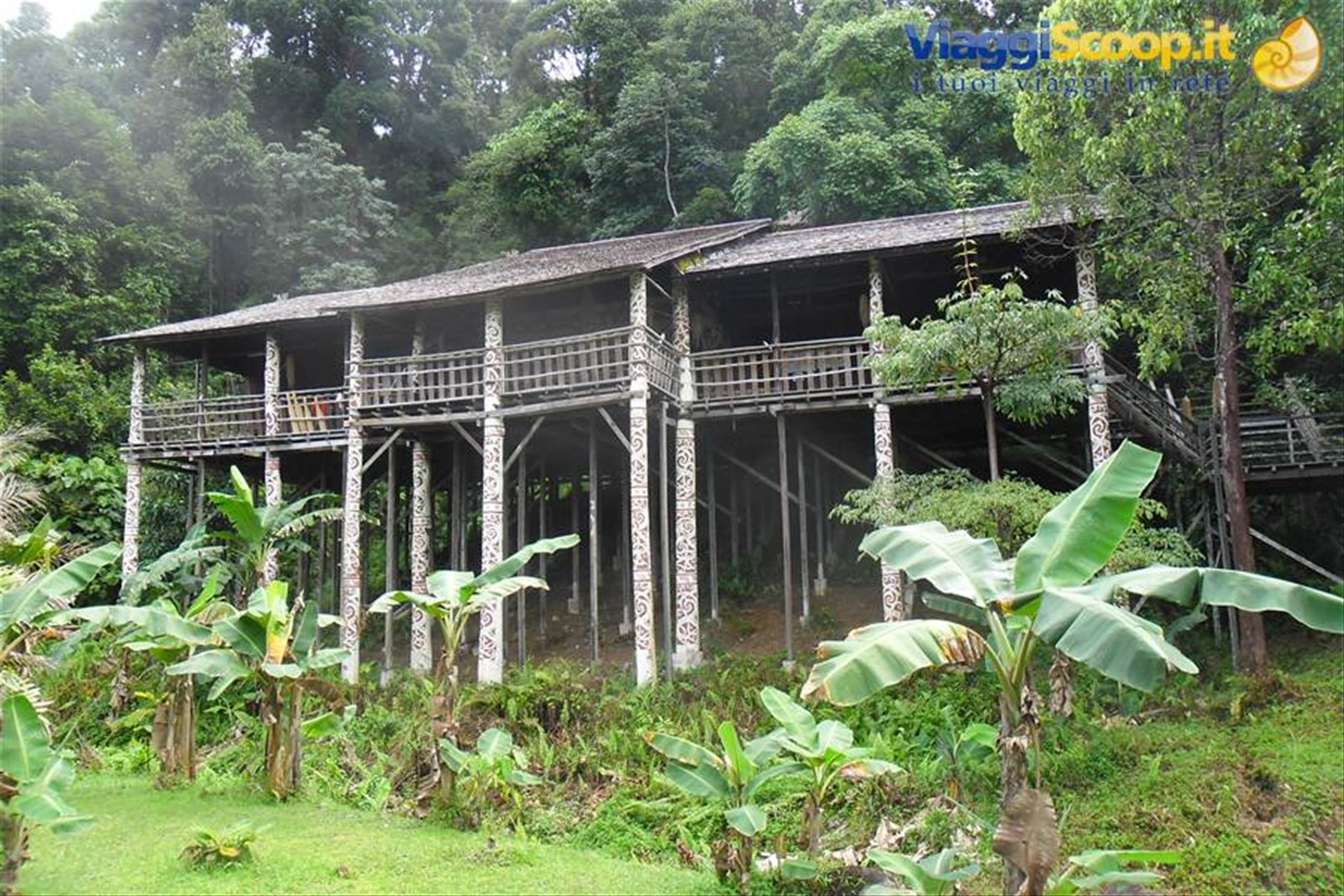 case tradizionali al centro culturale del Sarawak,Borneo malese