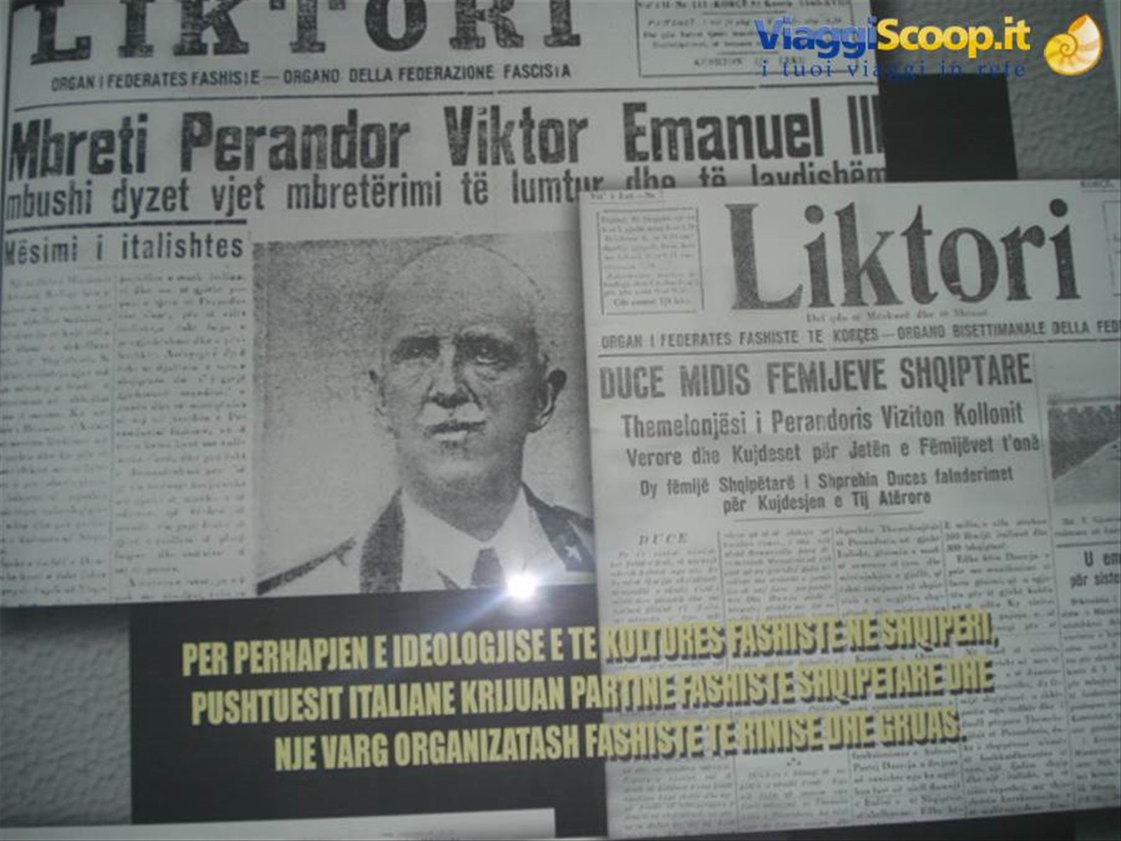 foto di re Vittorio Emanuele III al museo naz.di Tirana