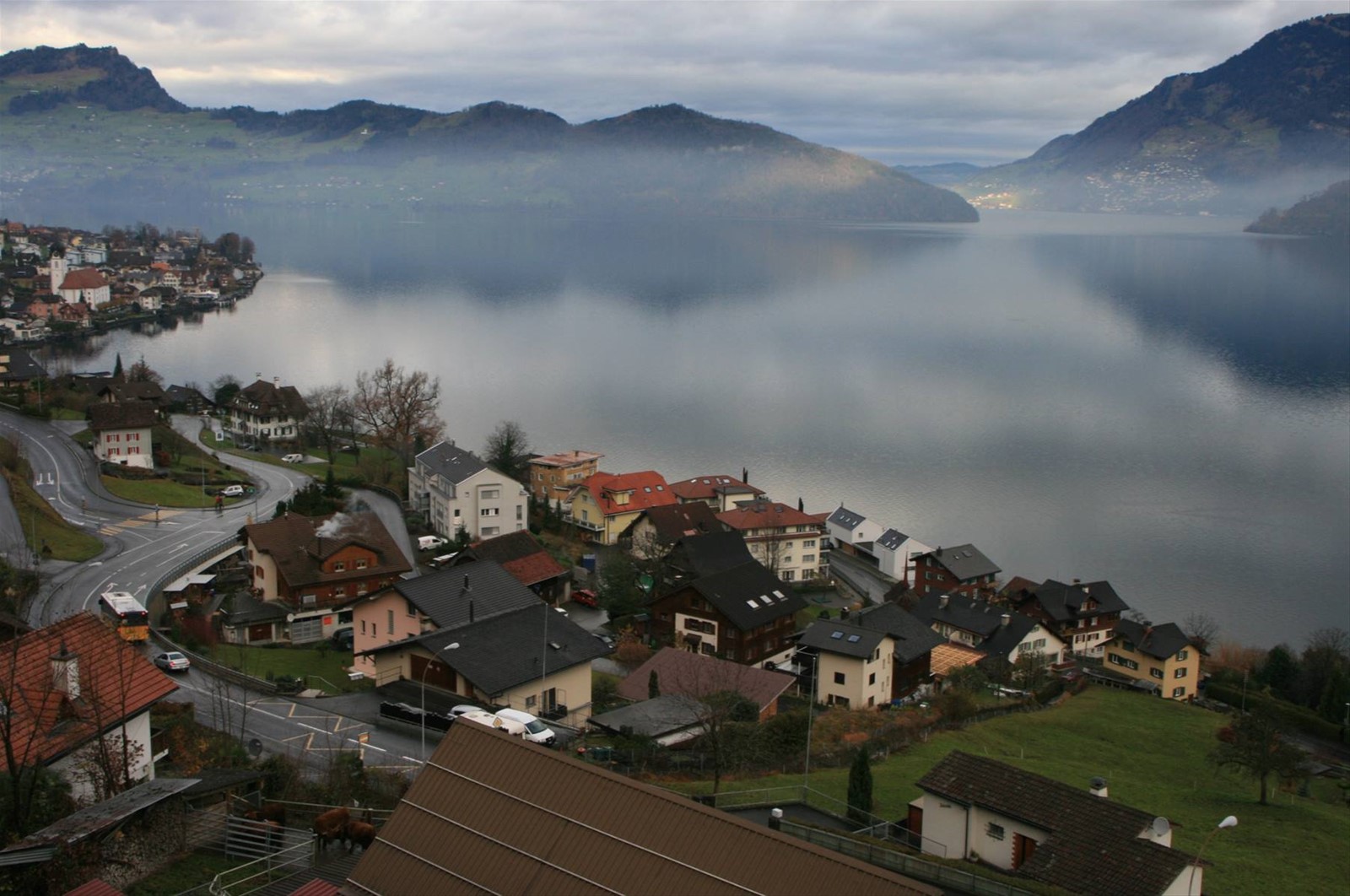 Svizzera paesaggio lungo la strada per l'Alsazia