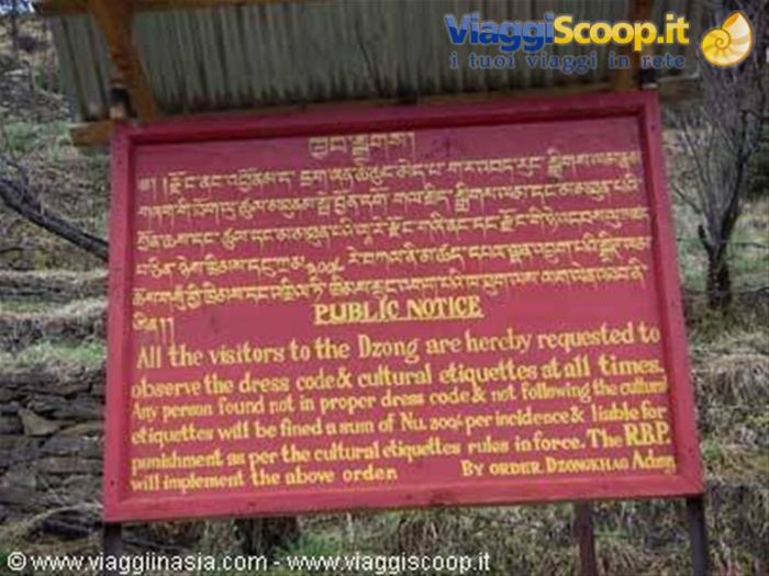 un avvertimento in bhutan