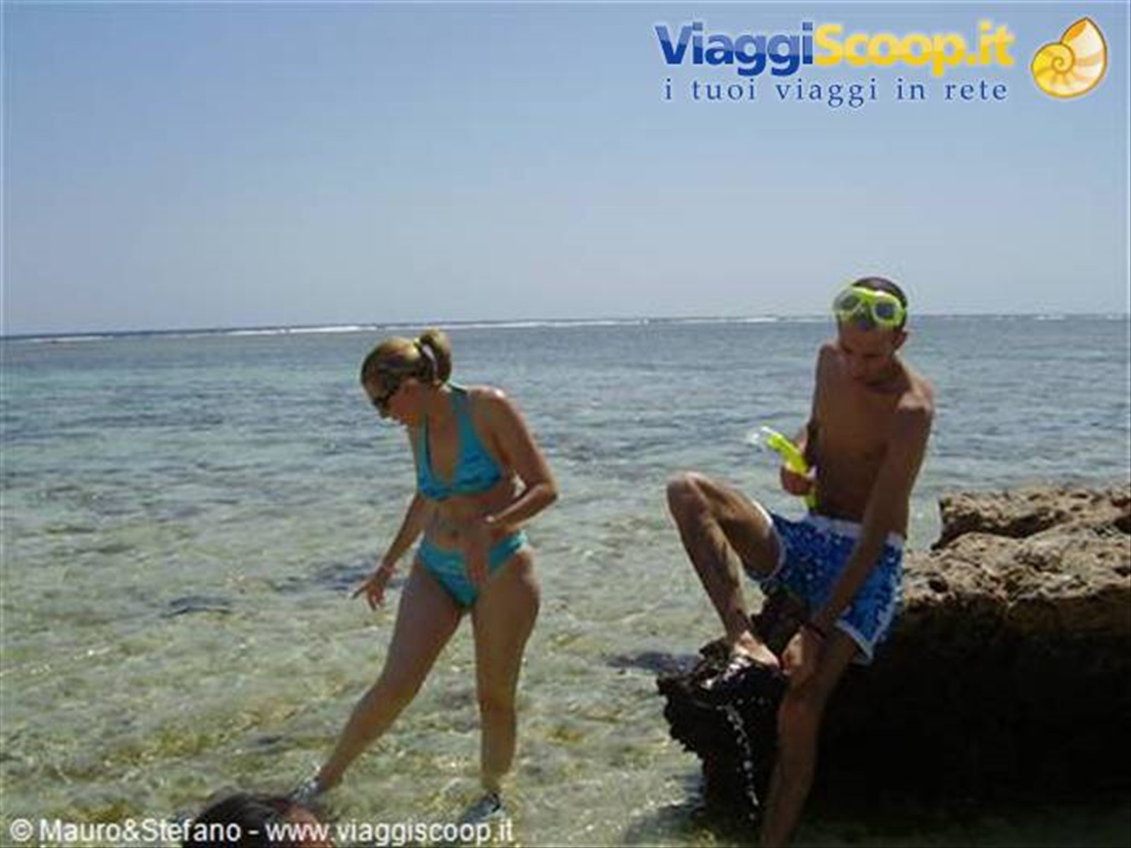 La Mara e Stefano finito lo snorkeling....
