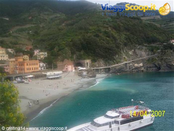 La spiaggia dal lato del borgo medioevale