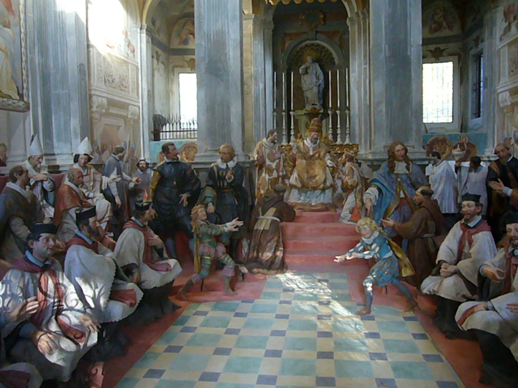 Cappella del Sacro Monte di Varallo, statue in terracotta di concilio ecclesiastico