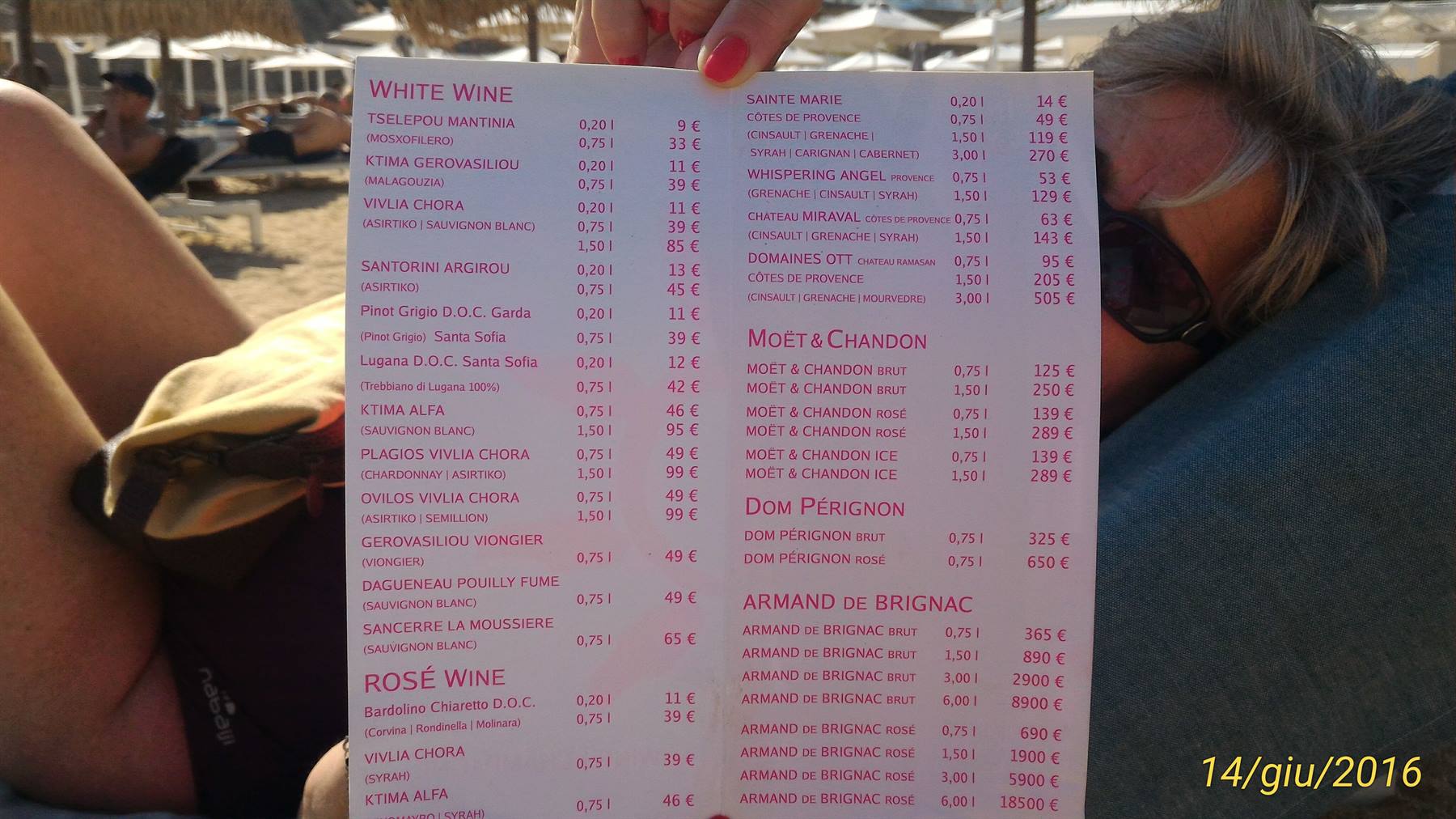 consumazioni in spiaggia