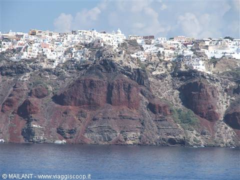 Veduta panoramica di Santorini
