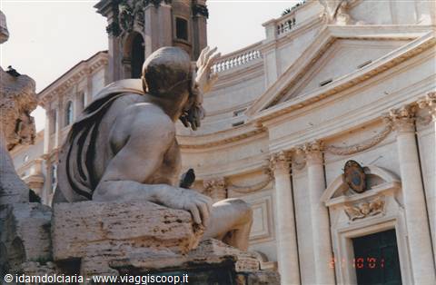 ROMA - Particolare della Fontana dei Fiumi in Piazza Navona
