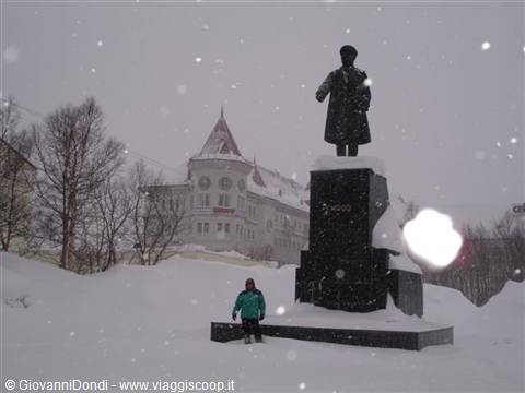 Una bufera di neve a Kirovsk