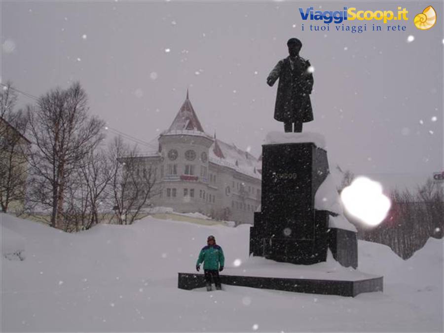 Una bufera di neve a Kirovsk
