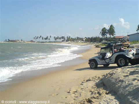 in buggy sulla spiaggia di genipabu