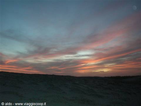 tramonto sulle dune