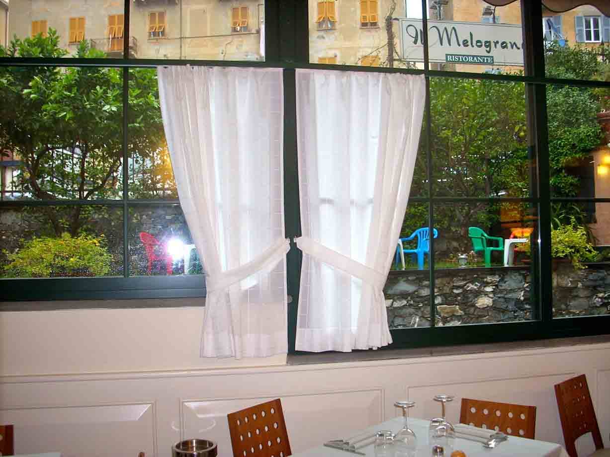 Il giardino, visto dalla sala del Ristorante Il Melograno