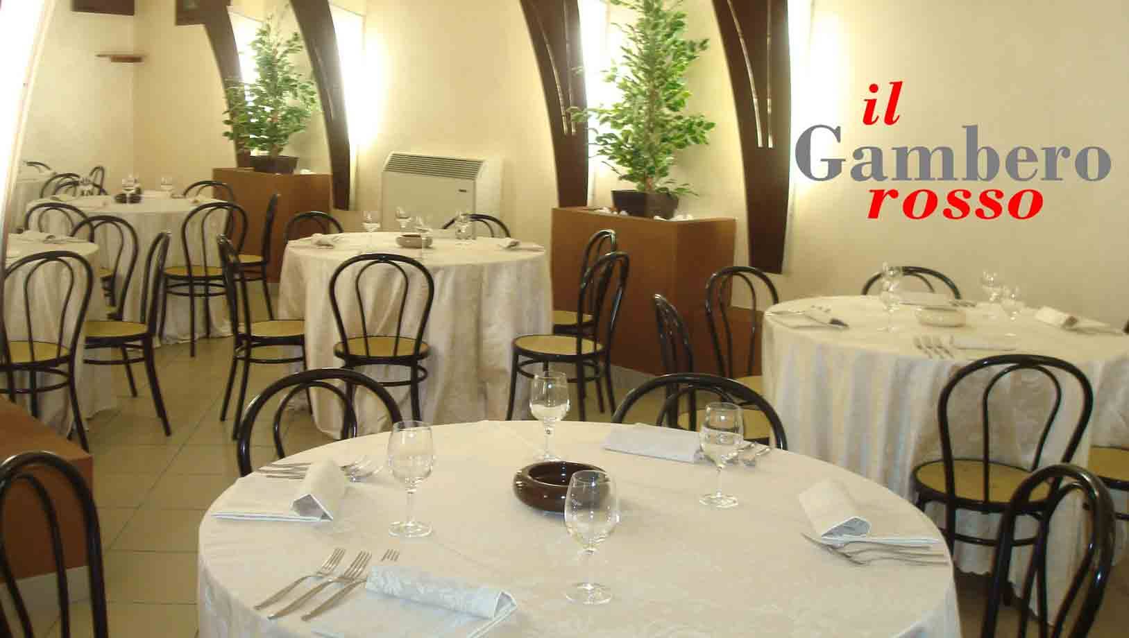 Nell'elegante sala del Ristorante Pizzeria Il Gambero Rosso