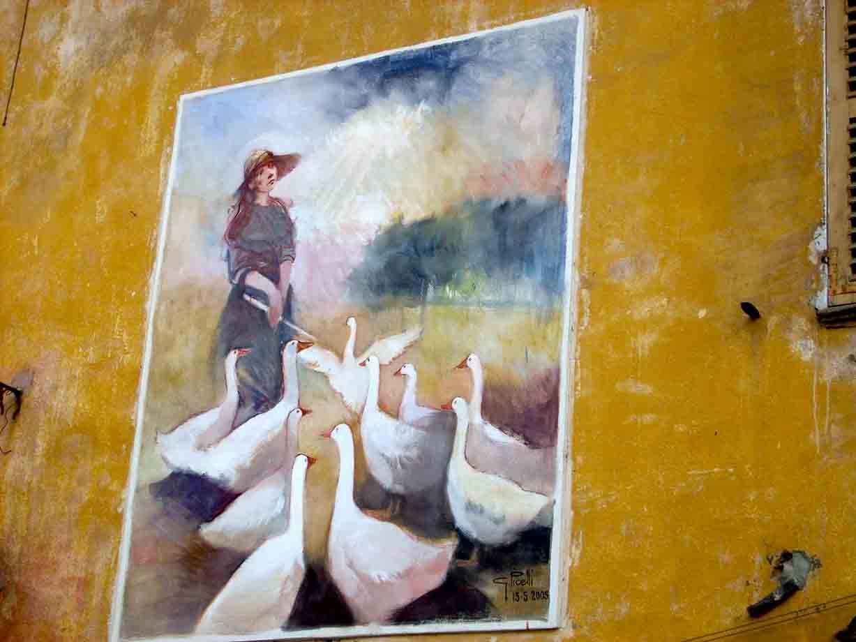 Un affresco a tema contadino a Salussola