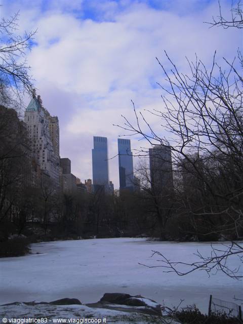 sullo sfondo le alte torri del Time Warner Center