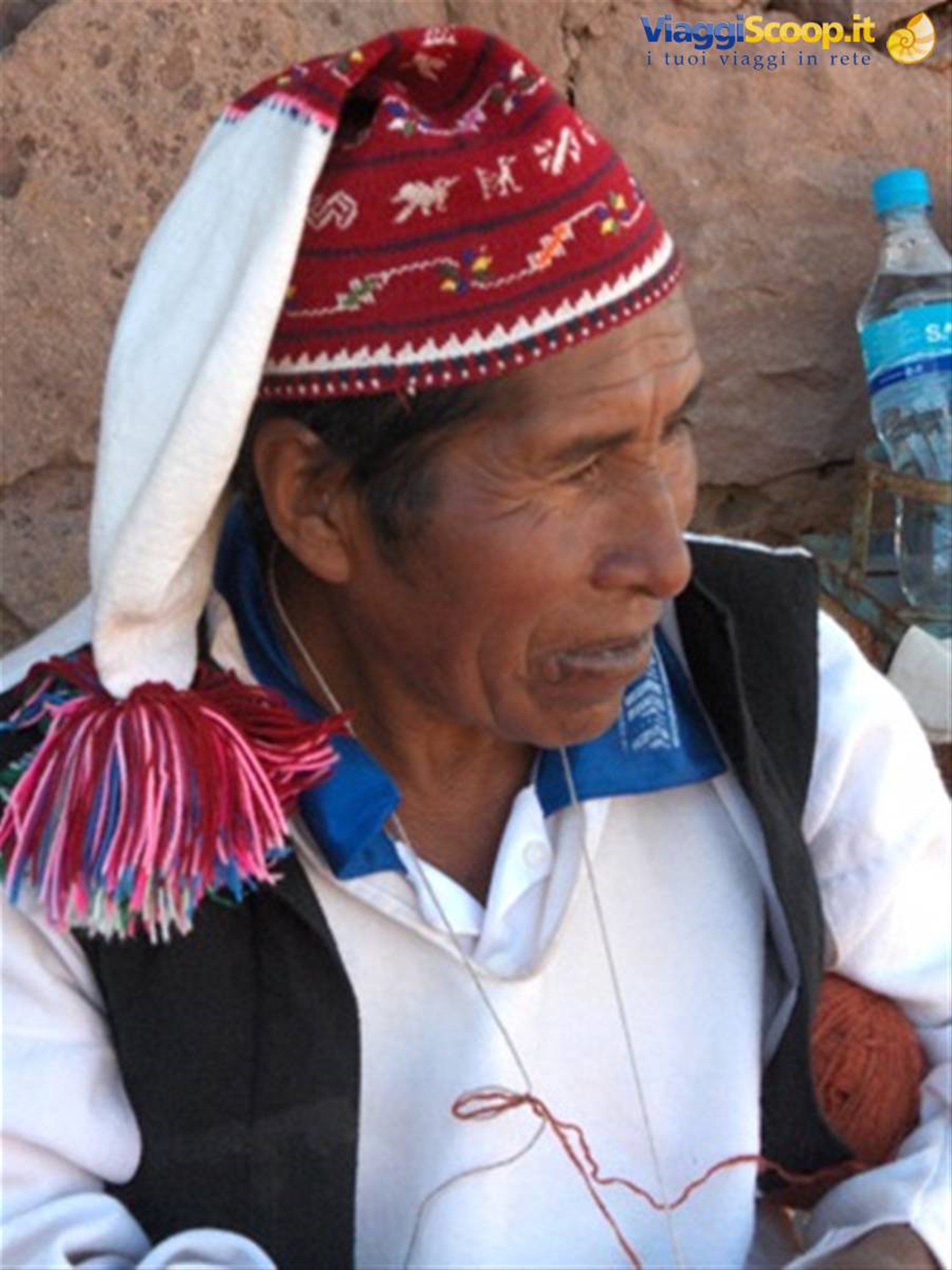 abitante di Taquile, lago Titicaca