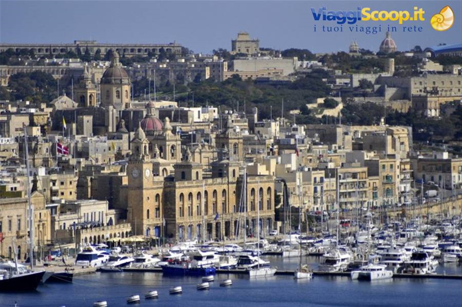 veduta di Birgu dai barraca gardens di La Valletta