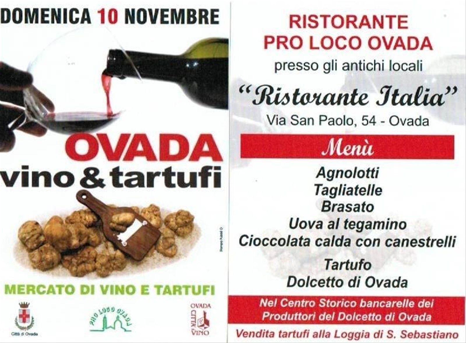 Ovada Vino & Tartufi 2013 - Domenica 10 novembre nel centro storico